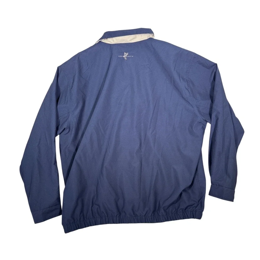 Vintage Ashworth Weather Systems Jacket XXL Navy Blue Golf Windbreaker Warm Up